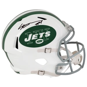 Sauce Gardner Signed NY Jets Riddell White Full Size Speed Replica Helmet - (Fanatics)  (In Black)