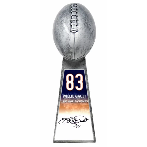 Willie Gault Signed Football World Champion 15 Inch Replica Silver Trophy