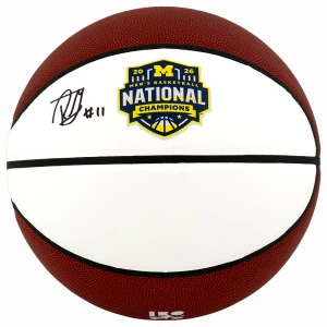 Roddy Gayle Jr. Signed Michigan Wolverines 2026 National Champions White Logo Basketball
