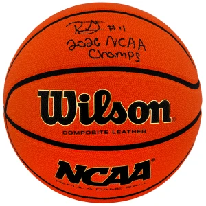 Roddy Gayle Jr. Signed Wilson NCAA Basketball w/2026 NCAA Champs
