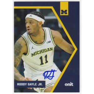 Roddy Gayle Jr. Signed Michigan Wolverines 2025 Onit Basketball Trading Card #BV-12