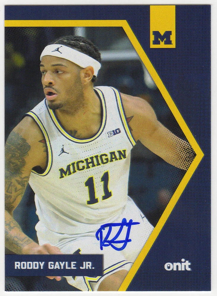 Roddy Gayle Jr. Signed Michigan Wolverines 2025 Onit Basketball Trading Card #BV-12
