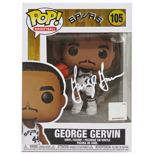 George Gervin Signed San Antonio Spurs Funko Pop Doll #105