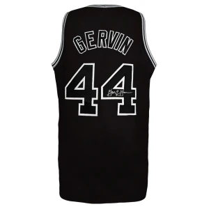 George Gervin Signed Black Throwback Custom Basketball Jersey