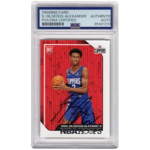 Shai Gilgeous Alexander Signed Clippers 2018-19 Panini NBA Hoops Rookie Basketball Card #262  (PSA Encapsulated)