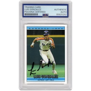Luis Gonzalez Signed Baseball Trading Card (Various) - (PSA Encapsulated)