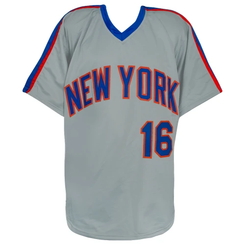 Dwight Gooden Signed Grey T/B Custom Baseball Jersey - Image 3
