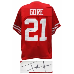 Frank Gore Signed Red Custom Jersey