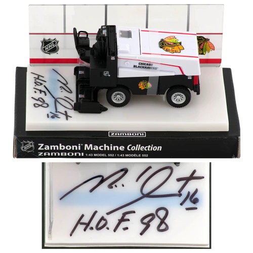 Michel Goulet Signed Chicago Blackhawks NHL Mini Zamboni w/HOF'98