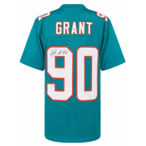 Kenneth Grant Signed Teal Custom Football Jersey