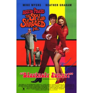 Heather Graham Signed Austin Powers The Spy Who Shagged Me 11x17 Movie Poster