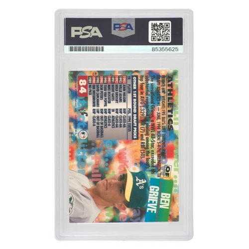 Ben Grieve Signed 1994 Stadium Club Draft Picks Rookie Baseball Card #84 w/98 AL ROY - (PSA Encapsulated) - Image 2