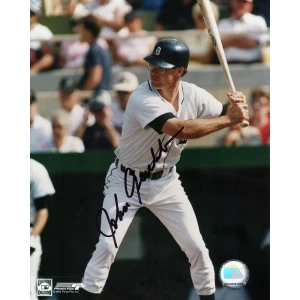 Johnny Grubb Signed Detroit Tigers Batting 8x10 Photo - (In Black)