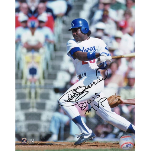 Pedro Guerrero Signed Los Angeles Dodgers Swinging Action 8x10 Photo w/81 WS MVP