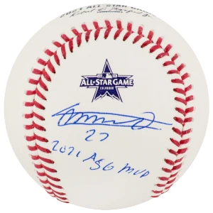 Vladimir Guerrero Jr Signed Rawlings 2021 All Star Game Logo Baseball w/2021 ASG MVP - (Beckett)