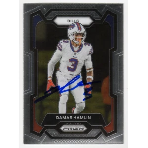 Damar Hamlin Signed Buffalo Bills 2023 Panini Prizm Football Trading Card #27