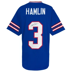 Damar Hamlin Signed Blue Custom Football Jersey
