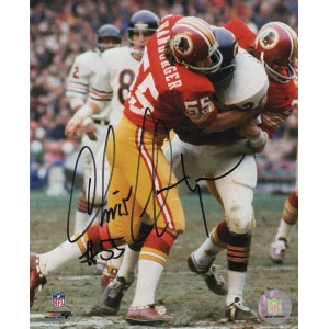 Chris Hanburger Signed Washington Football Team Tackle vs Bears 8x10 Photo