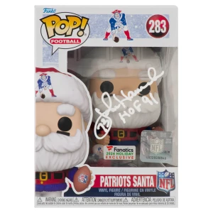 John Hannah Signed New England Patriots SANTA Funko Pop Doll #283 w/HOF'91
