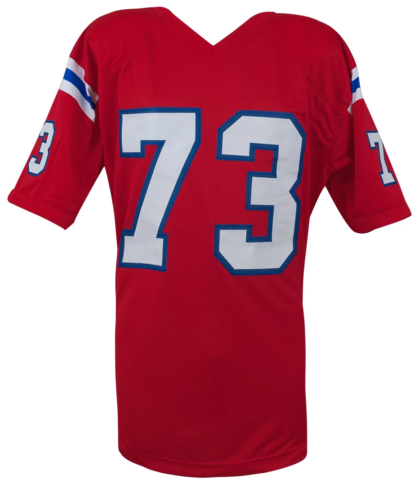 John Hannah Signed Red Throwback Custom Football Jersey w/HOF'91 - Image 2