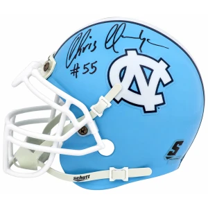 Chris Hanburger Signed North Carolina Tar Heels Schutt Mini Helmet