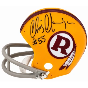 Chris Hanburger Signed Washington Yellow Throwback Riddell (VSR4) Mini Helmet