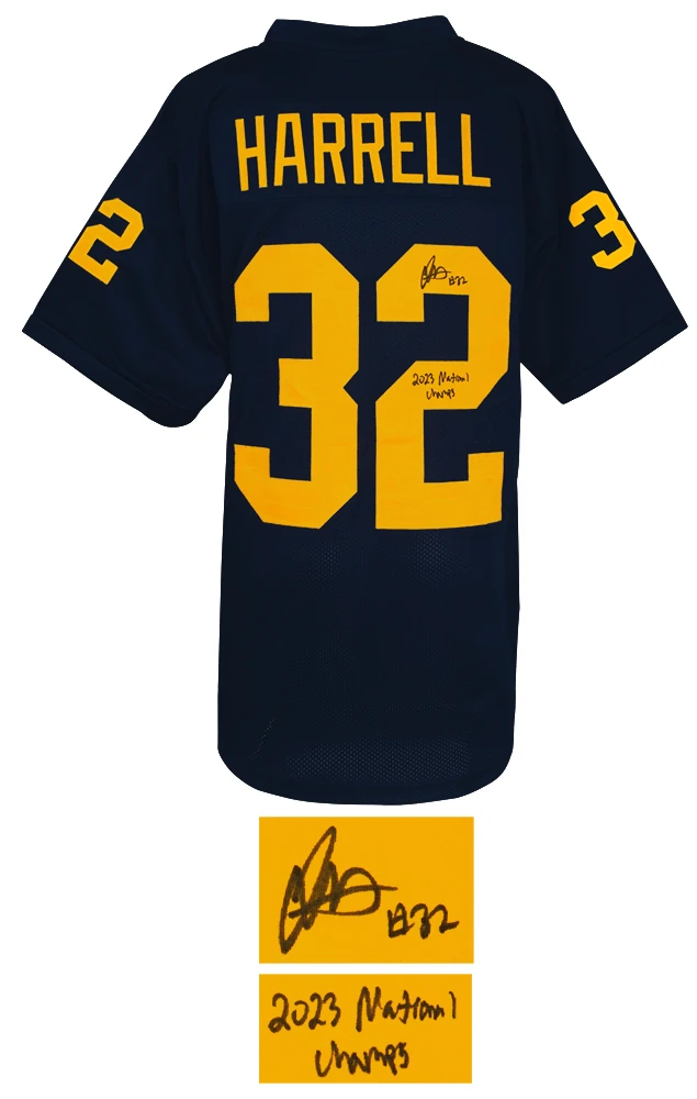 Jaylen Harrell Signed Navy Custom College Football Jersey w/2023 National Champs - Image 2