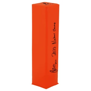 Jaylen Harrell Signed BSN Orange Endzone Football Pylon w/2023 National Champs