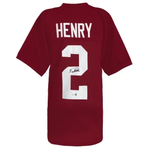 Derrick Henry Signed Maroon Custom College Football Jersey - (Beckett)