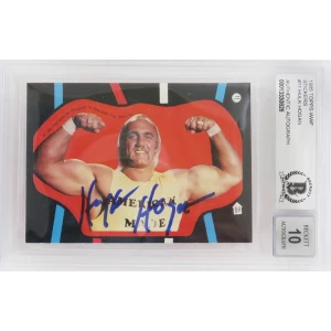 Hulk Hogan Signed WWF 1985 Topps Wrestling Sticker Card #11 (Beckett Encapsulated/ Auto Grade 10)