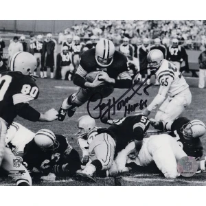Paul Hornung Signed Green Bay Packers B&W Goaline Dive 8x10 Photo w/HOF'86