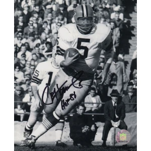 Paul Hornung Signed Green Bay Packers B&W Running With Football 8x10 Photo w/HOF'86