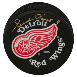 Gordie Howe Signed Red Wings Large Logo Hockey Puck - (JSA COA)