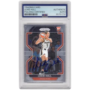 Lexie Hull Signed Indiana Fever 2022 Panini Prizm WNBA Rookie Basketball Card #186 - (PSA Encapsulated)