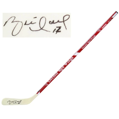 Brett Hull Signed Detroit Red Wings Logo 48 Inch Full Size Hockey Stick