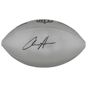 Aidan Hutchinson Signed Wilson Duke Silver Metallic NFL Full Size Replica Football