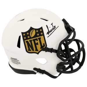 Nico Iamaleava Signed NFL Shield Logo LUNAR Riddell Speed Mini Helmet