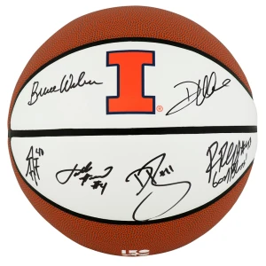 2005 Illinois Fighting Illini Team Signed Illinois Logo Brands Basketball w/6-Signatures