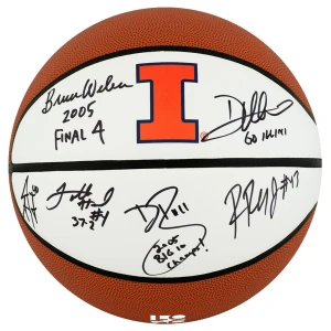 2005 Illinois Fighting Illini Team Signed Illinois Logo Brands Basketball w/6-Sigs, 4-Inscriptions