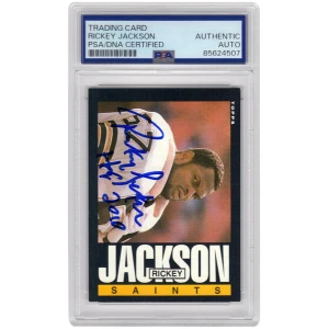 Rickey Jackson Signed Saints 1985 Topps Football Trading Card #106 - (PSA/DNA Encapsulated)