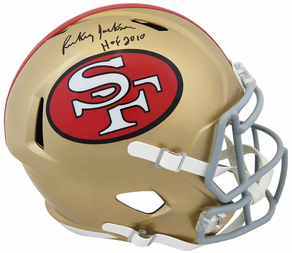 Rickey Jackson Signed San Francisco 49ers Throwback Riddell Full Size Speed Replica Helmet w/HOF 2010