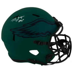 Ron Jaworski Signed Philadelphia Eagles RAVE Riddell Full Size Speed Replica Helmet w/Jaws