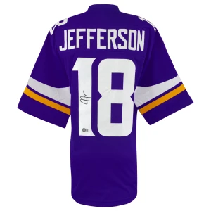 Justin Jefferson Signed Purple Custom Football Jersey - (Beckett)