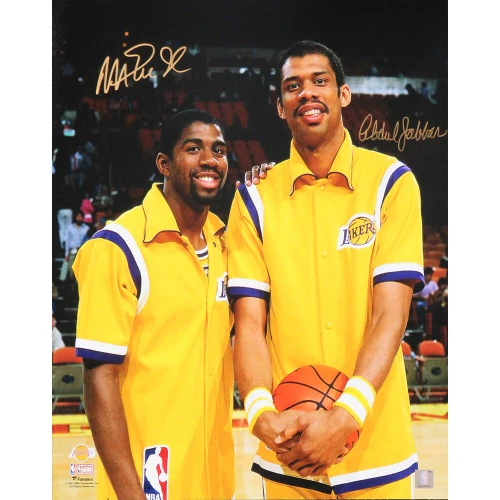 Magic Johnson & Kareem Abdul Jabbar Signed Lakers 16x20 Photo