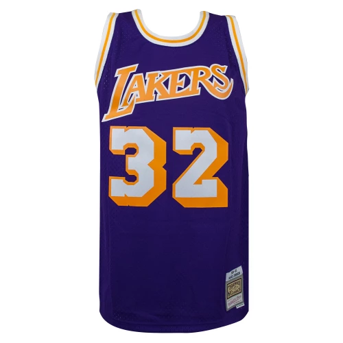 Magic Johnson Signed Los Angeles Lakers Purple Mitchell & Ness NBA Swingman Basketball Jersey - Image 2