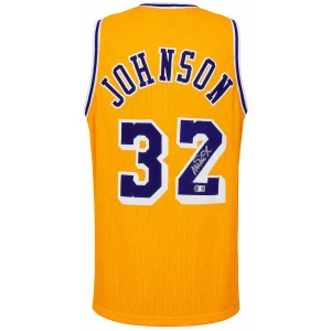 Magic Johnson Gold Throwback Custom Basketball Jersey - (Beckett COA)