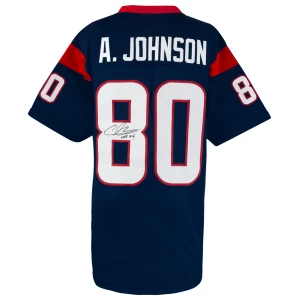 Andre Johnson Signed Navy Custom Football Jersey w/HOF'24