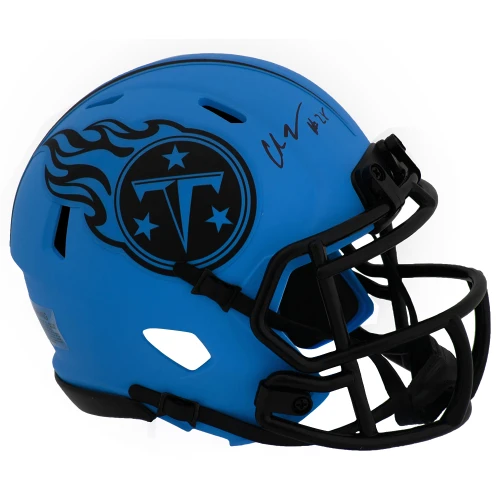 Chris Johnson Signed Tennessee Titans RAVE Riddell Speed Mini Helmet