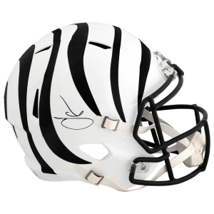 Chad Johnson Signed Cincinnati Bengals Alternate White Riddell Full Size Speed Replica Helmet