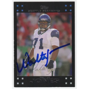 Walter Jones Signed Seattle Seahawks 2007 Topps Football Card #285